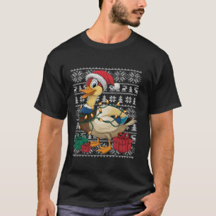 Xmas Sweater Style Ugly Santa Hat Mallard Bird Chr