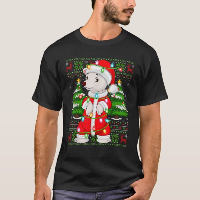 Xmas Sweater Style Ugly Santa Polar Bear Christmas (Front)