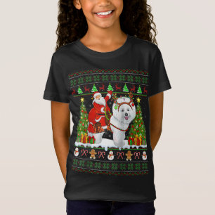 Xmas Sweater Ugly Santa Riding Bichon Frise Dog Ch
