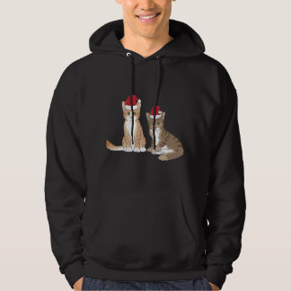 Xmas Tabby Kitten Red Santa Hat Meow Cute Christma Hoodie