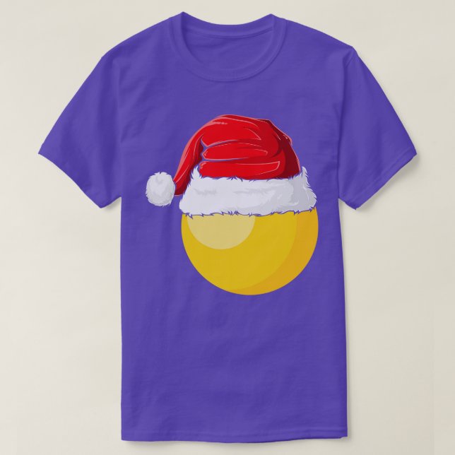 Xmas Table Tennis Ball Santa Hat Christmas Ping Po T-Shirt (Design Front)