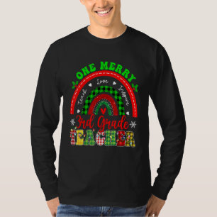 Xmas Teacher Rainbow One Merry 3rd Grade Teacher C T-Shirt