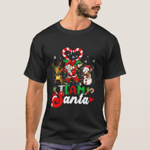 Xmas Team Santa Dabbing Reindeer Candy Funny Chris T-Shirt