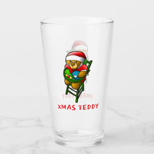 Xmas Teddy Bear Glass