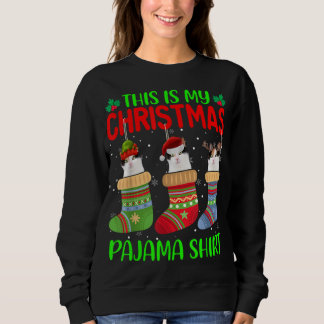 Xmas This Is My Christmas Pajama Cat Kitten Lover Sweatshirt