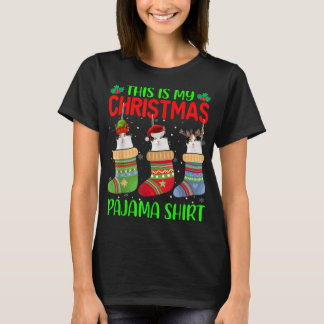 Xmas This Is My Christmas Pajama Cat Kitten Lover T-Shirt