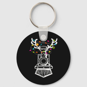 Xmas Train Reindeer Christmas Railroad  Key Ring