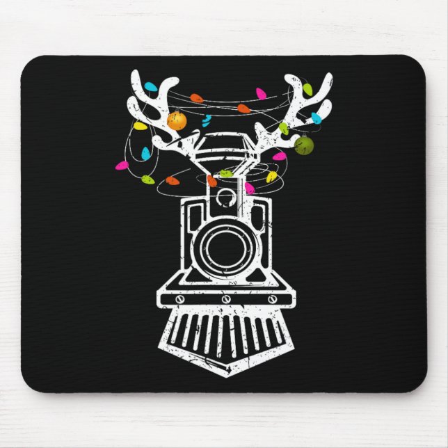 Xmas Train Reindeer Christmas Railroad  Mouse Mat (Front)