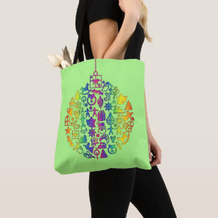 Xmas - Tree- Ball with Christmas Icons 1 Tote Bag