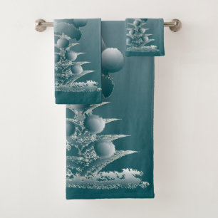 Xmas tree bath towel set