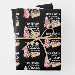 Xmas Tree Cake Torn Between Looking' Like a Snack Wrapping Paper Sheet