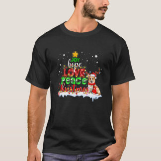Xmas Tree Corgi Santa Reindeer Costume Christmas L T-Shirt
