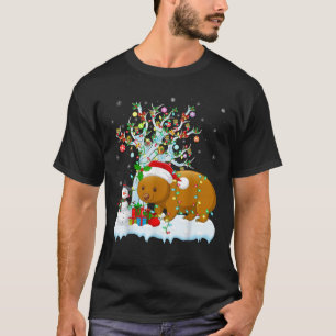 Xmas Tree Decoration Lighting Wombat Christmas T-Shirt