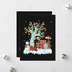 Xmas Tree Decoration Lights Musical Drum Christmas Holiday Card