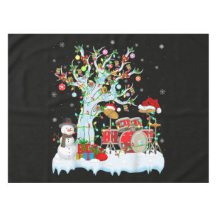 Xmas Tree Decoration Lights Musical Drum Christmas Tablecloth