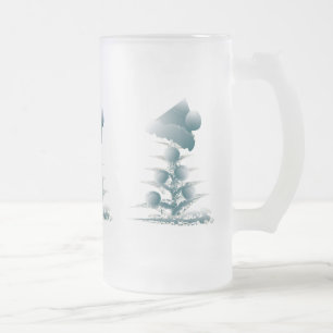 Xmas tree frosted glass beer mug