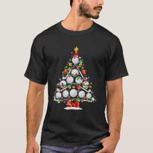 Xmas Tree Golf Xmas Lights Santa Golf Ball Player T-Shirt