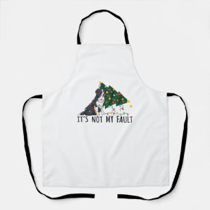 Xmas Tree It Is Not My Fault Border Collie Dog Chr Apron