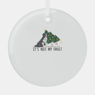 Xmas Tree It Is Not My Fault Border Collie Dog Chr Glass Tree Decoration