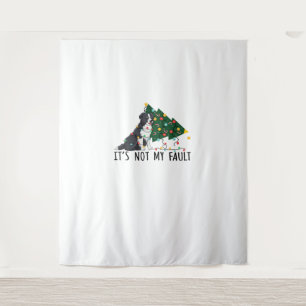 Xmas Tree It Is Not My Fault Border Collie Dog Chr Tapestry