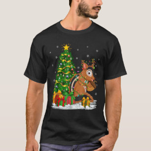 Xmas Tree Lighting Reindeer Hat Chipmunk Christmas T-Shirt