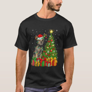 Xmas Tree Lighting Santa Hat Border Terrier Dog Ch T-Shirt