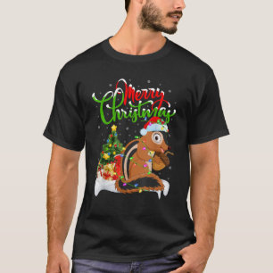 Xmas Tree Lighting Santa Hat Chipmunk Christmas T-Shirt