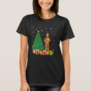 Xmas Tree Lighting Santa Hat Firefighter Christmas T-Shirt