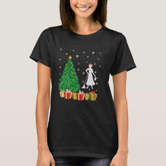 Xmas Tree Lighting Santa Hat Housekeeper Christmas T-Shirt