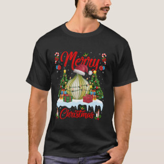 Xmas Tree Lighting Santa Hat Onion Christmas T Shi T-Shirt