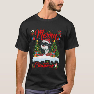 Xmas Tree Lighting Santa Hat Orca Christmas T Shir T-Shirt