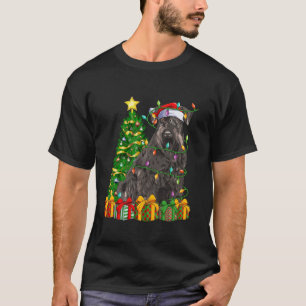 Xmas Tree Lighting Santa Miniature Schnauzer Dog C T-Shirt