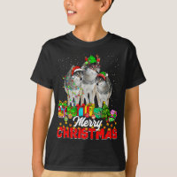Xmas Tree Lights Christmas Pajama Wolf Animals Lov