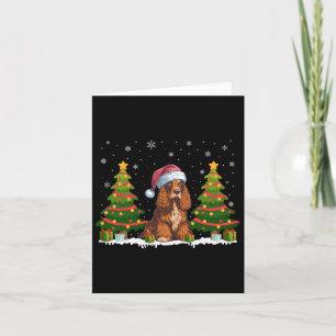 Xmas Tree Lights Er Spaniel Dog Santa Christmas Sw Card
