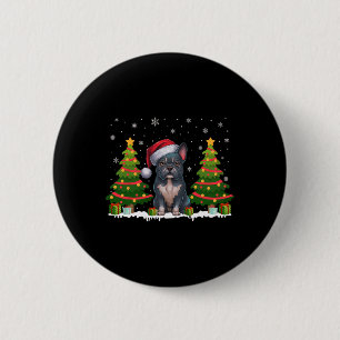 Xmas Tree Lights Frenchie Dog Santa Hat Christmas  6 Cm Round Badge