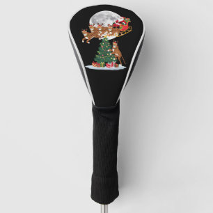 Xmas Tree Lights Funny Santa Riding Cheetah Golf Head Cover