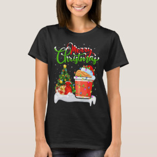 Xmas Tree Lights Santa Hat Fast Food Cup Noodles C T-Shirt
