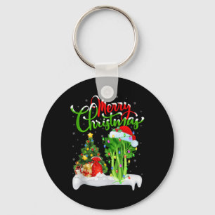Xmas Tree Lights Santa Hat Vegetable Celery Christ Key Ring
