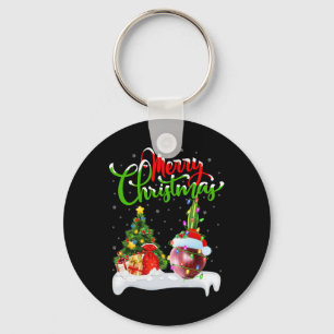 Xmas Tree Lights Santa Hat Vegetable Onion Christm Key Ring