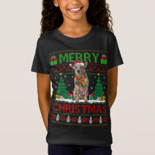 Xmas Tree Lights Ugly Santa Australian Cattle Dog T-Shirt
