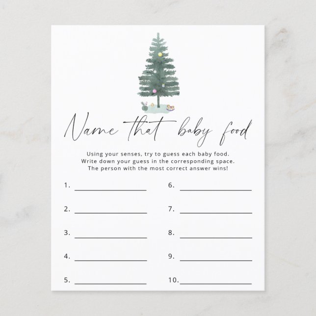 Xmas tree - Name that baby food game (Front)
