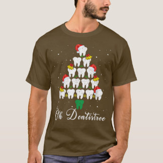 Xmas Tree Oh Dentistree Hygienist Dentistry Christ T-Shirt