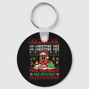 Xmas Tree Ornaments Are History Sweater German She Key Ring