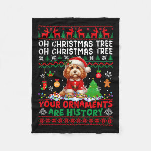 Xmas Tree Ornaments Are History Sweater Santa Apoo Fleece Blanket
