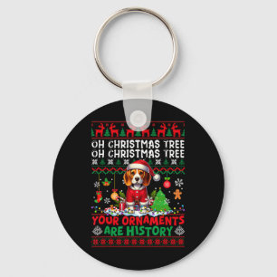 Xmas Tree Ornaments Are History Sweater Santa Beag Key Ring