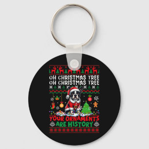Xmas Tree Ornaments Are History Sweater Santa Bost Key Ring