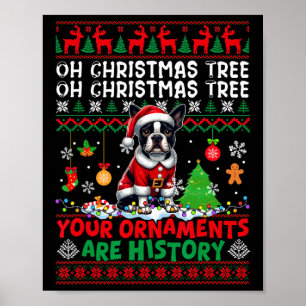 Xmas Tree Ornaments Are History Sweater Santa Bost Poster