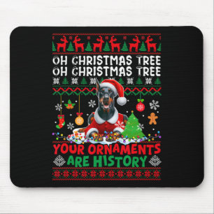 Xmas Tree Ornaments Are History Sweater Santa Dobe Mouse Mat