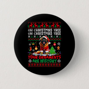 Xmas Tree Ornaments Are History Sweater Santa Leon 6 Cm Round Badge