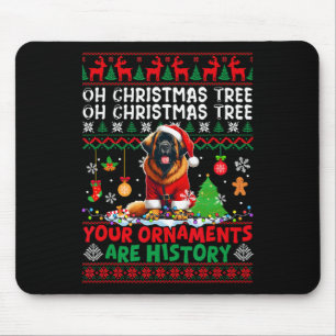Xmas Tree Ornaments Are History Sweater Santa Leon Mouse Mat
